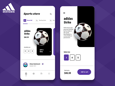 Sportsapp adidas app branding design ecommerce app football app illustration landing page shop sports store ui ux