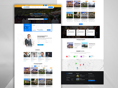 Modern- Real Estate PSD Template agency agent classified directory google maps house listing property real estate real estate agency real estate agent