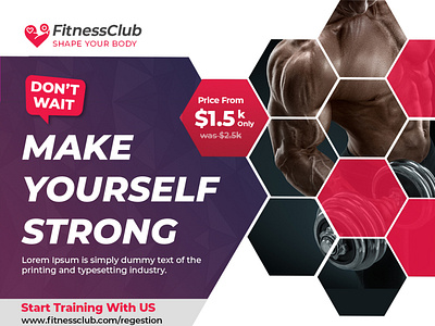 Fitness Instagram Post Banner adroll animated animated banner banner pack banners bannertheme barbell colorful colors coupon cycling exercise fitness fitness saloon flat flat design google google adwords gym health