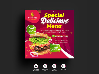 Restaurant Instagram Posts & Stories banner banners burger cafe creative food hot price insta insta banner insta post insta promo insta sale