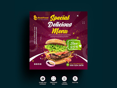 Restaurant Instagram Banner Posts & Stories banner banners burger cafe creative food hot price insta insta banner insta post insta promo insta sale