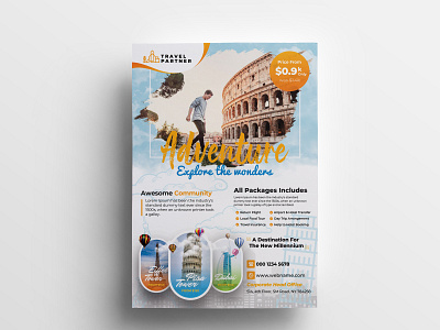 Travel & Vacation Flyer Template summer