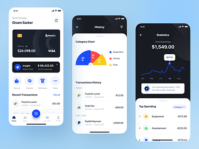 Wallet App UI Kit Template business credit digital money e wallet e wallet face id financehome screen market payment profile screen ui kit banking wallet app