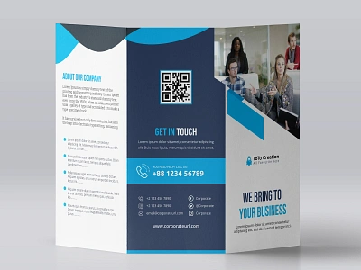 Corporate Trifold Brochure a4 agency branding brochure business clean concept corporate corporate brochure creative diagonal indesign letter marketing media modern multipurpose photoshop print brochure print ready