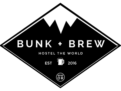 Hostel Logo - Bunk + Brew black and white brewery hostel logo logo design