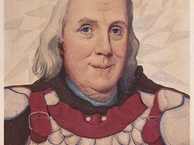 Franklin as a knight armor benjamin franklin illustration knight portrait