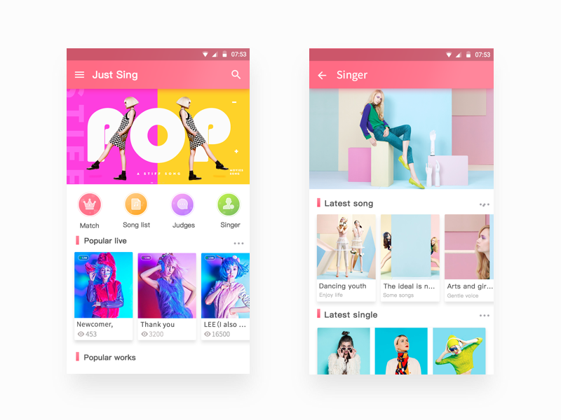 Karaoke music APP by dongshi on Dribbble