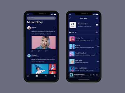 Continue with the music app and clean colouring dark music player tidy