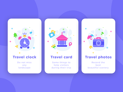 Daily exercise 6/100 days-Travel card blue card clock color illustration photo travel