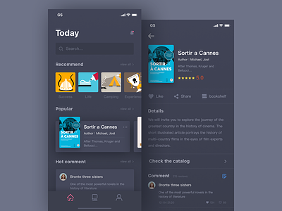 Daily exercise 8/100 days-Read app design black，iphonex bookshelf card hot iphonex like popular read share