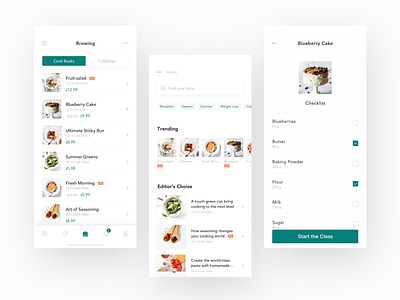 Recipe App Design - Cookbook & Discovery app branding clean color cookbook design icon interface queble recipe app typography ui ux