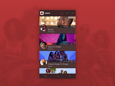 App design MOKO app design music ui ux video