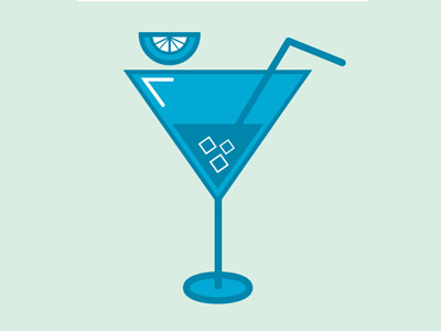 Cocktail blue cocktail cool flat icon