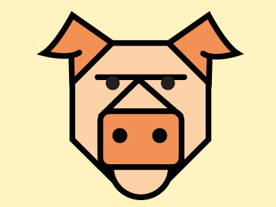 Piggie animal flat icon pig piggie pork