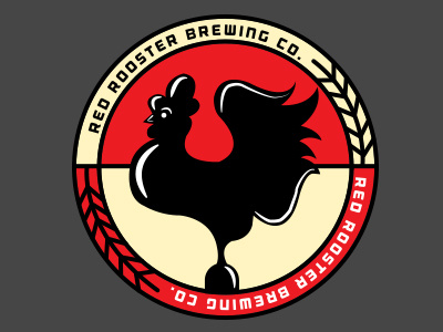 Red Rooster Badge beer icon logo palau rooster