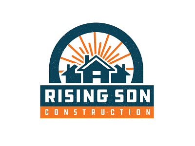 Rising branding christian construction flat logo vector