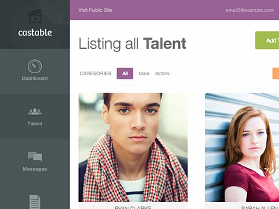 Castable Talent Update app australia castable interface responsive ui ui design ux web web app