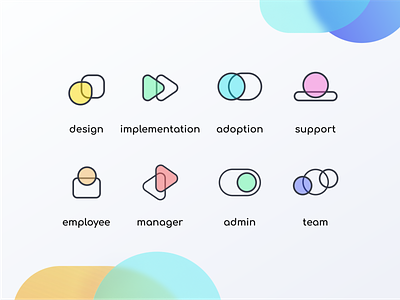 Semos Cloud website icons adoption design employee figma geometric icon lineart manager shapes support team ui vector