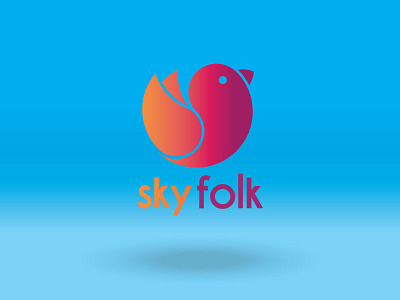 Skyfolk logo bird geometric logo
