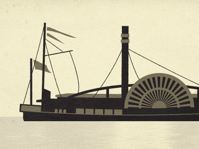 Steamboat boat gigposter illustration illustrator screenprint silkscreen steam steamboat