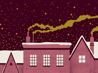 Yuletide christmas holiday illustration illustrator screenprint silkscreen snow winter