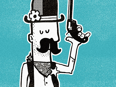 Gunslinger cowboy gun gunslinger illustration illustrator poster screenprint silkscreen wester