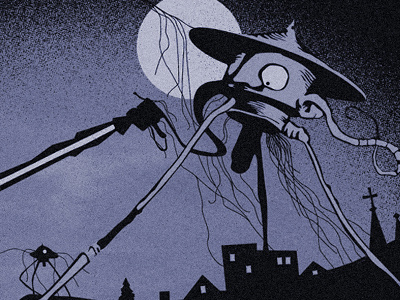 Tripod book illustration illustrator poster war of the worlds