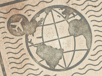 Travelin' airplane globe illustration illustrator stamp travel world