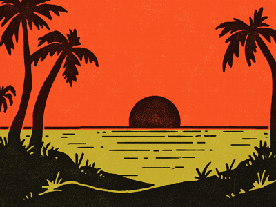 Tiki Beach beach illustration illustrator palm photoshop poster summer sunset tiki