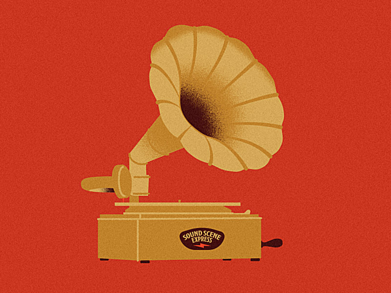 Gramophone vinyl record gigposter music illustration illustrator