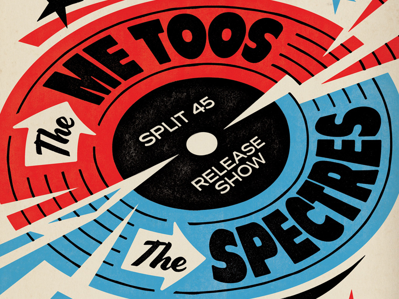 Me Toos x Spectres vinyl record gigposter music illustration illustrator