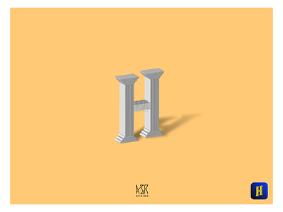 36Types - Letter- H (ASR Design) 36type 3d art asrahimdesign asrdesign branding flat hand lettering home icon logo minimal typography ui ux vector