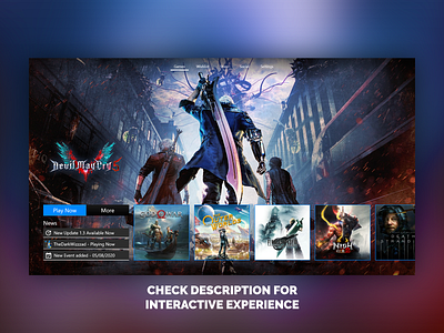 PS5 Console UI (Fun project) gaming interactive interface ui uiux ux video game xbox xbox 1 xboxone xd