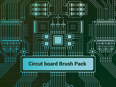 WIP circuit board Brush Pack Promo Graphic abstract brush chip circut board computer computer art craft creative market digital graphic illustration pattern poster promo tech wip