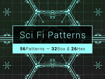 Science Fiction Patterns abstract box box grid craft creative market design fi graphic interface gui hex grid hexhex pattern hud ui illustration interface pattern sci sci fi syfy technology ui