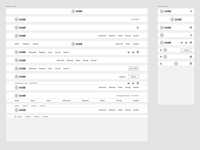 WIP UI KIT - NAV nav navbar navigation navigation bar ui uiux ux wip wireframe wireframe kit wireframes