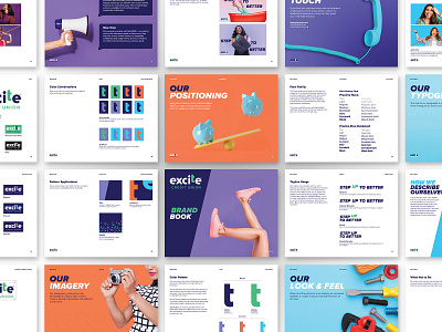 Excite Credit Union Brand Book book booking brand brand and identity brand book brand identity branding design excite credit union style style guide styleguide