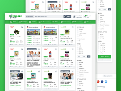 Compare Club buy design ecommerce interace shop shopping store ui web