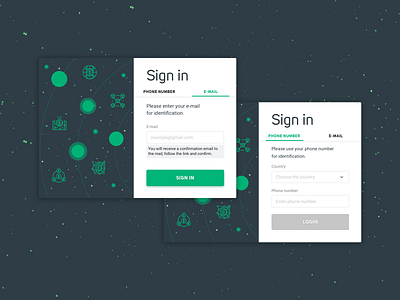 Login Screens for Token currency design login sign in token ui web website