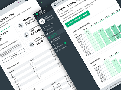 Dashboard Partner program page