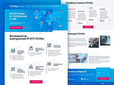 Virtvox IP telephony — landing page design landing landing page site telephony ui web website