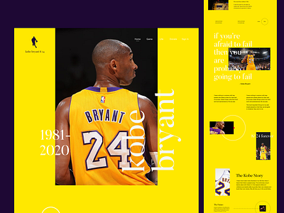 Kobe Bryant Tribute brand design kobe bryant ui ui ux web design web development website design