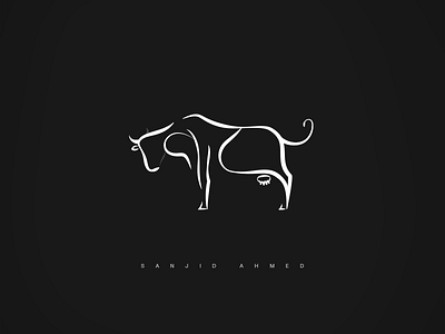 Goru bangla Typography bangla calligraphy clean concept conceptual cow creative lettering typography art wordmark