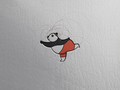 Yoga Panda Logo golden ratio logo animal cute panda