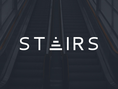 STAIRS wordmark logo creative logo mark simple stairs wordmark