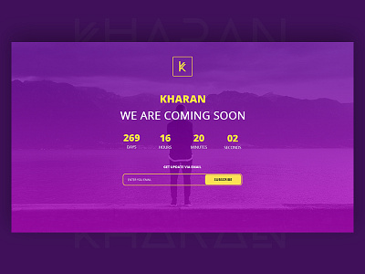 Kharan Coming Soon color coming soon gradient landing page ui user interface web design web page