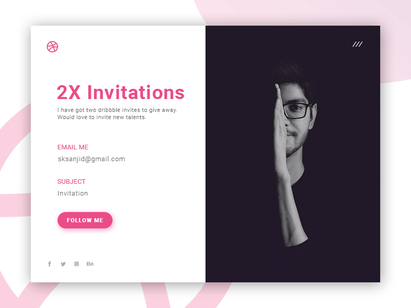 2x Dribbble Invitations! draft dribbble invite motion player