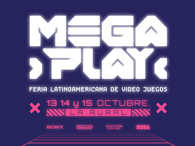 Megaplay brand branding diseño gráfico fest flyer gamer games graphic design logo marca poster video juegos