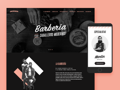 Jackson's Barbershop Web - Home Page barbershop barbería design diseño diseño gráfico diseño web graphic design home page design uba user experience design user interface design web design