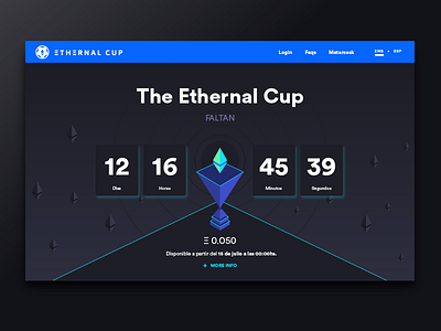 Ethernal Cup Web - Countdown crypto currency dapp design diseño gráfico diseño web ethereum graphic design uba user experience design user interface design web design